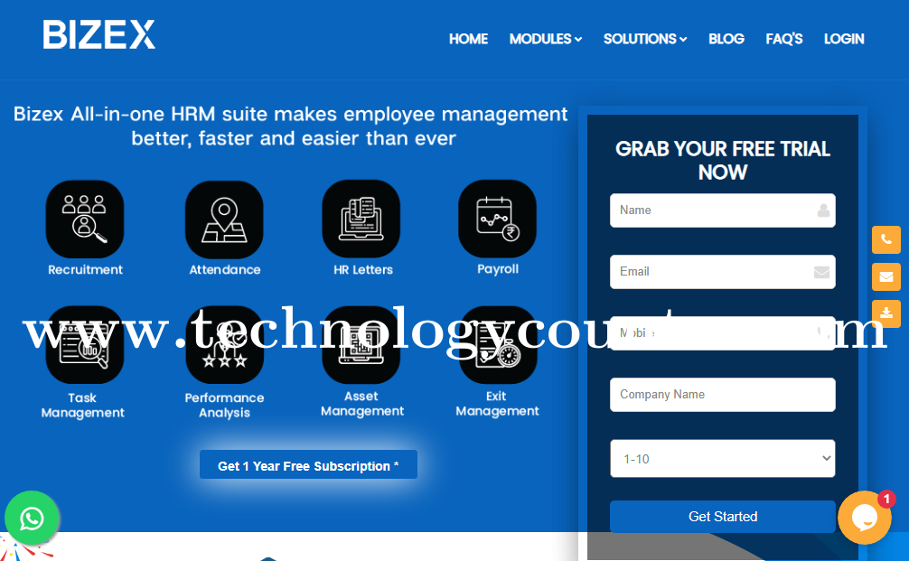 BIZEX HRM Screenshots